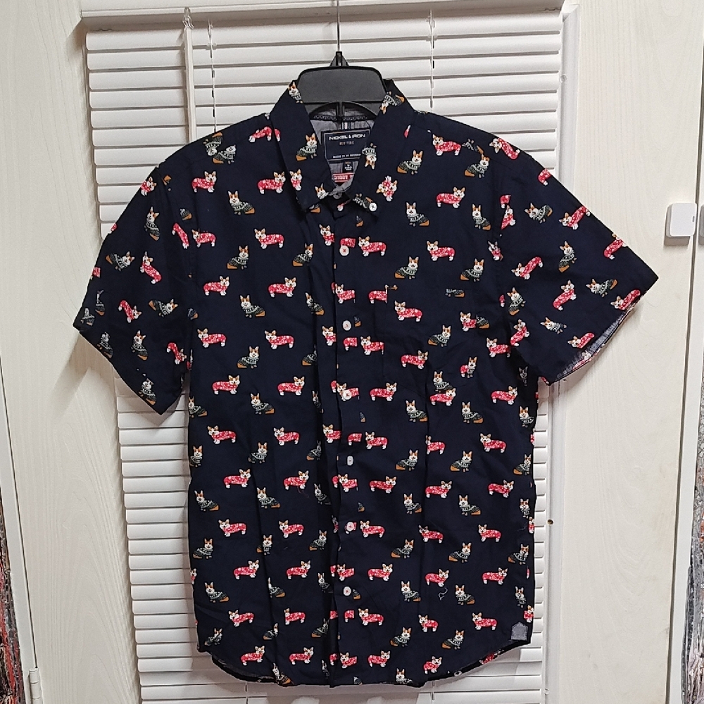 Nickel & Iron Merry Corgi Christmas Button Down Shirt